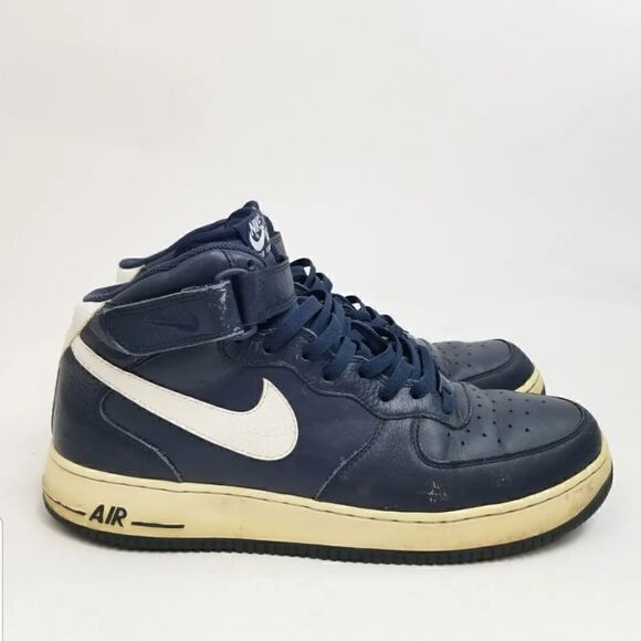 Nike Air Force 1 Mid "AF1" Blue Basketball Sneakers. Men's Size: 13 - Picture 3 of 9